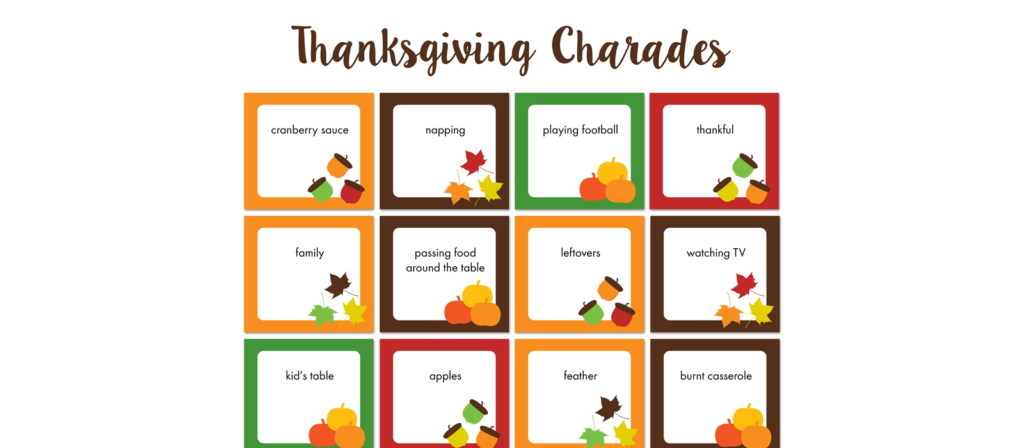 Thanksgiving Charades (Preschool Edition)