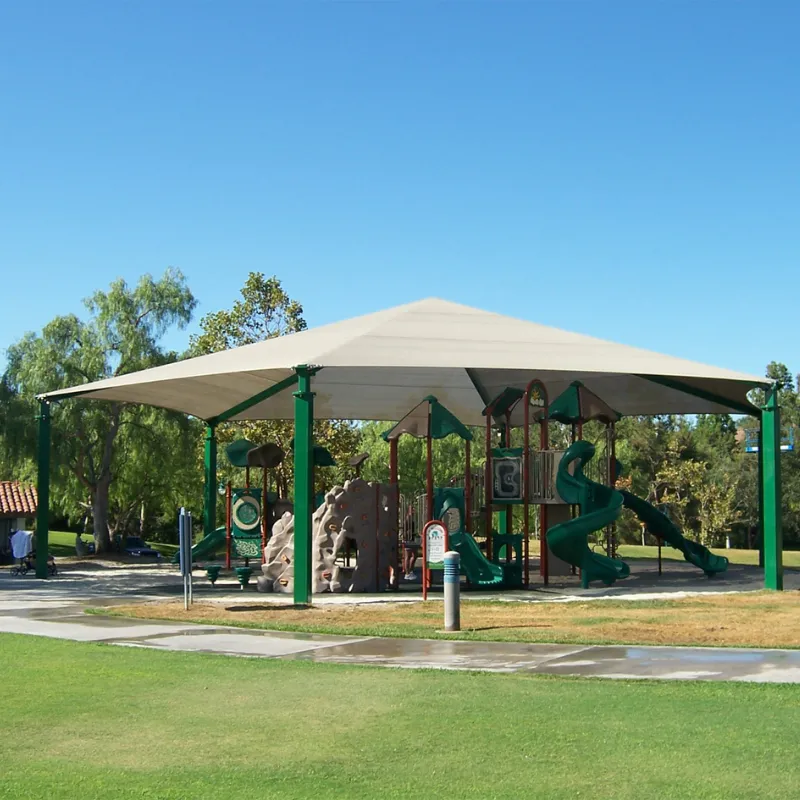 Outdoor preschool shade canopy shelter with sun protection for children’s play area