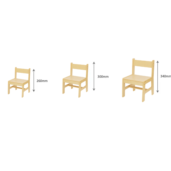 Toddler chairs of different sizes