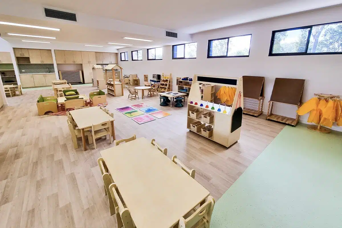 Bright Steps Academy activity stations and storage units