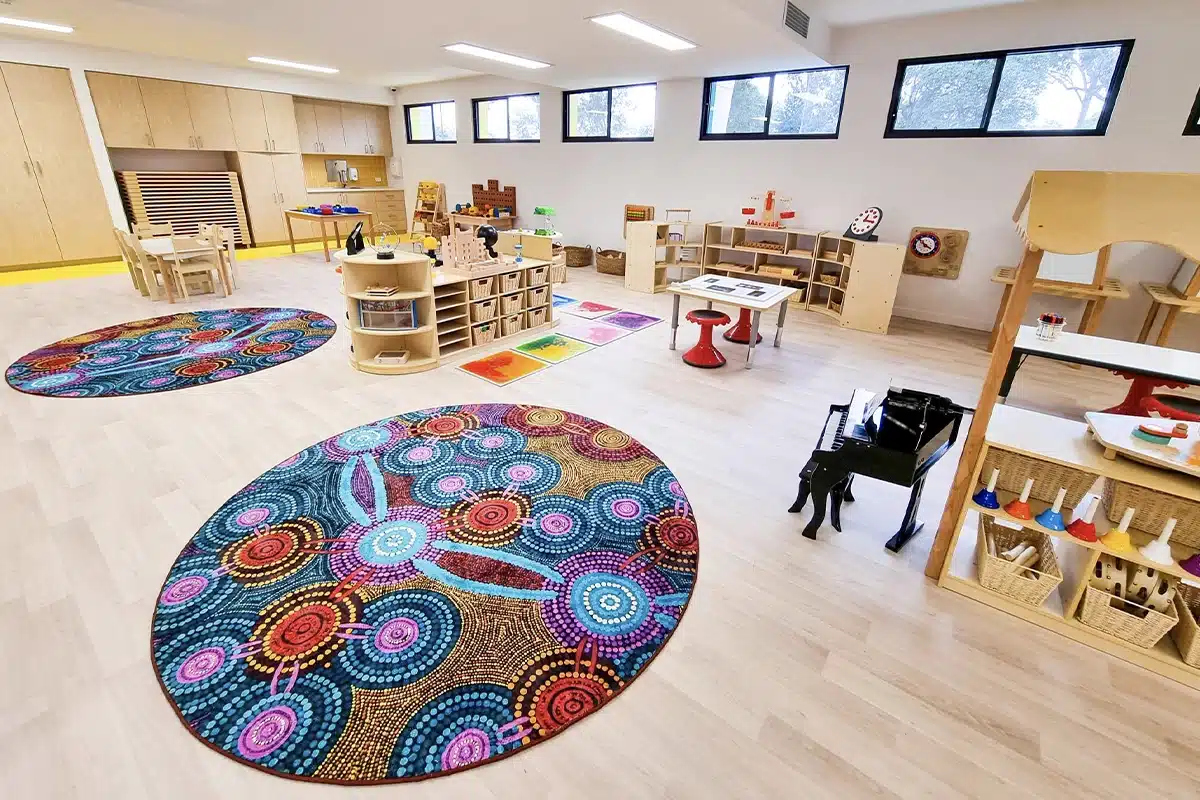 Bright Steps Academy reading corner with comfortable seating