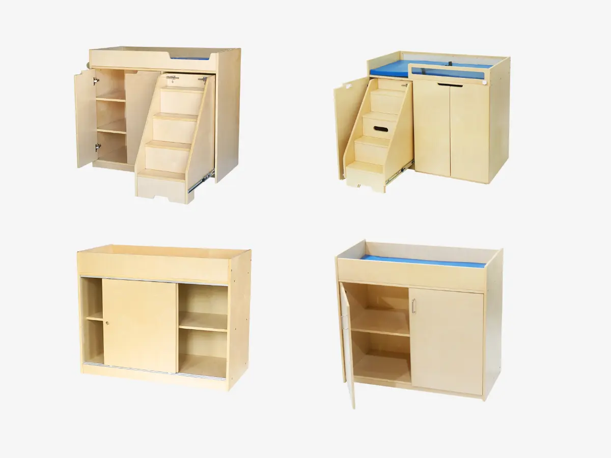 Ergonomic childcare changing tables