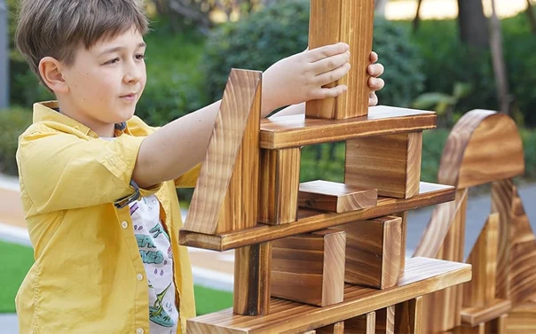 Preschool block corner for 3–4 years cooperative building