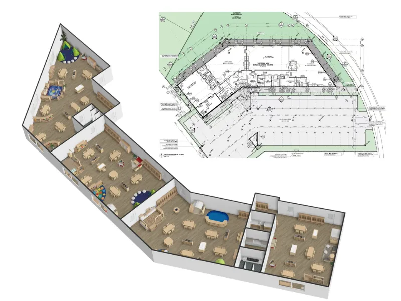 Turnkey childcare centre fit-out with complete furniture setup