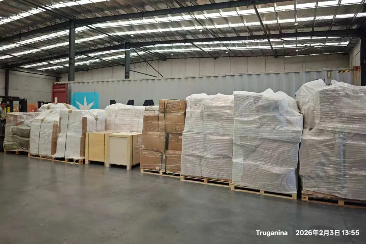 Guidepost Montessori furniture delivery arrived at Melbourne warehouse