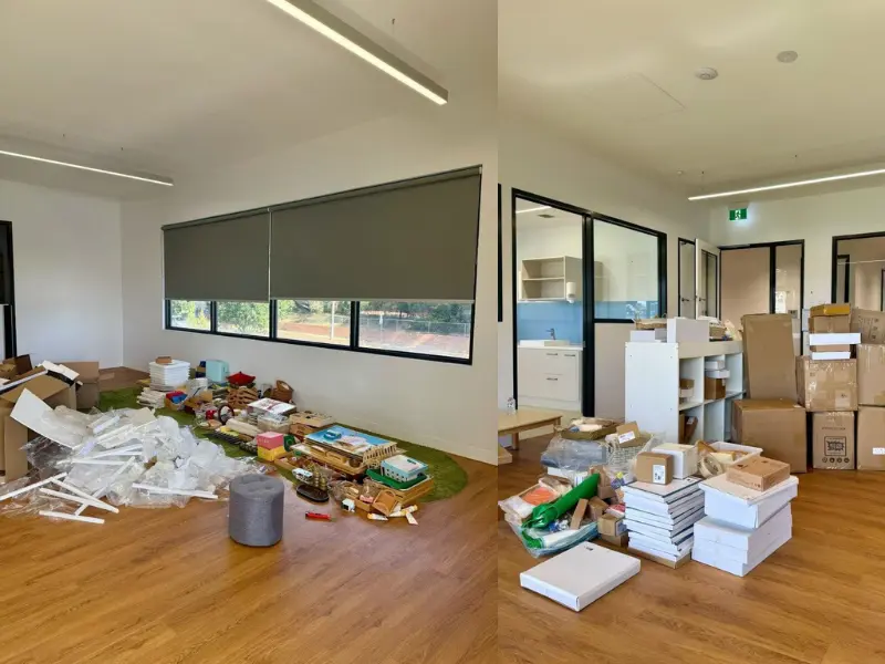 Guidepost Montessori classroom setting up