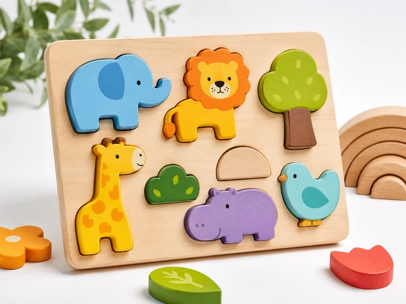 Child safe water-based paint on puzzle surface