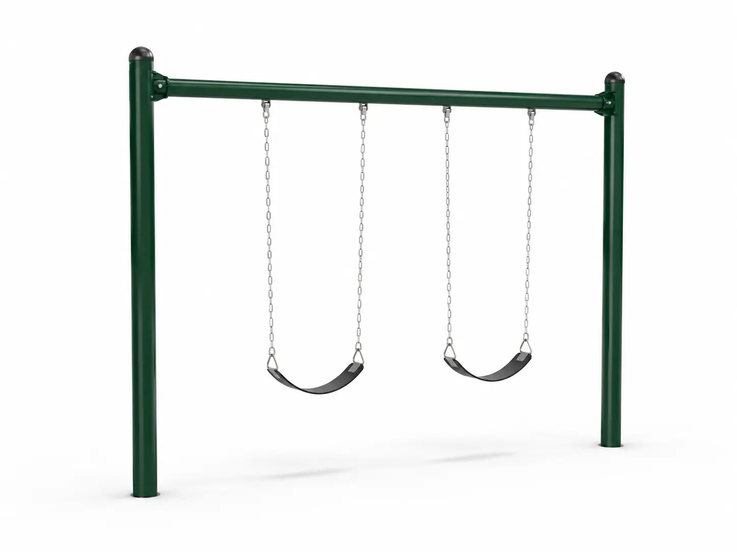 Single post swing with clean vertical support structure