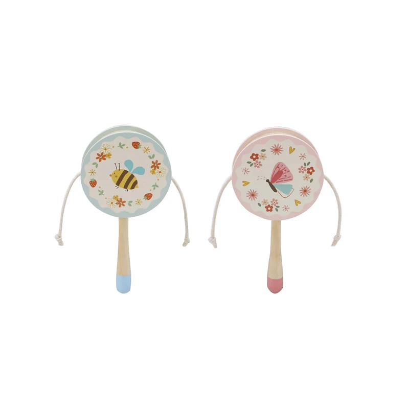Wooden Bee & Butterfly Hand Drum