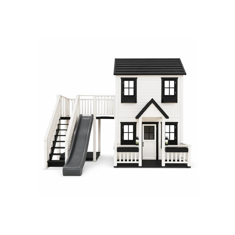 Children's playhouse with slide and stairs