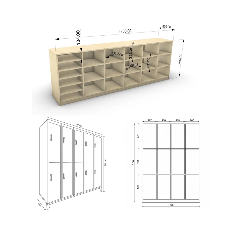 Custom daycare locker and cubby design by West Shore Furniture