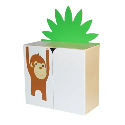 Monkey-Themed Preschool Storage Cabinet