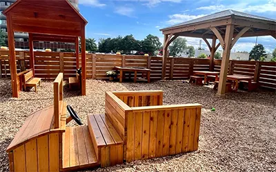 Orangeseeds Montessori outdoor learning space in Canada