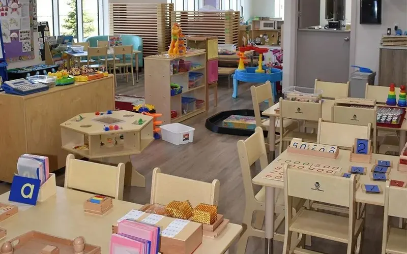 Montessori tables and chairs purchased by a client school