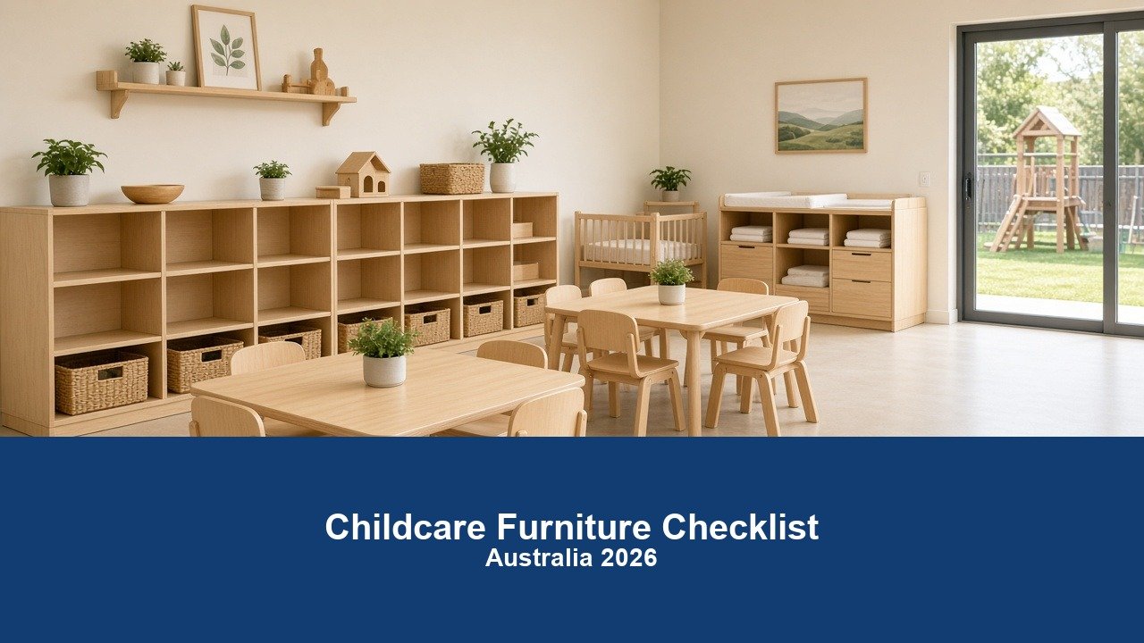 Childcare furniture checklist Australia 2026 long day care classroom
