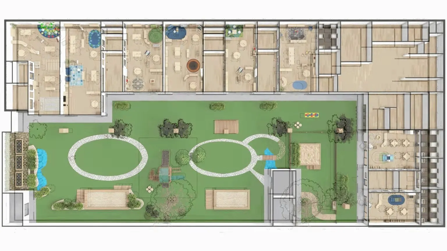Furnished childcare centre layout