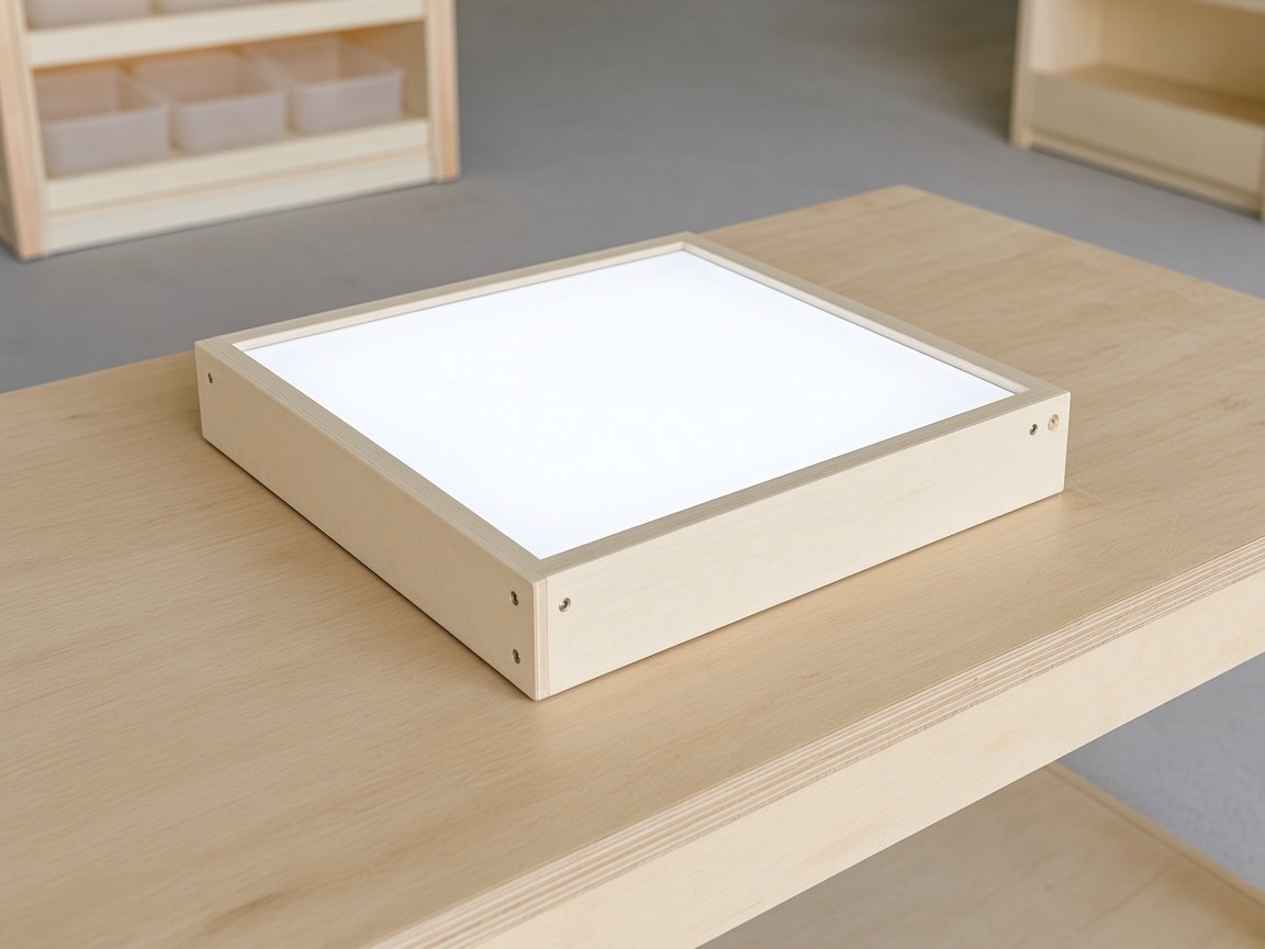60 cm LED tabletop light box on a classroom table